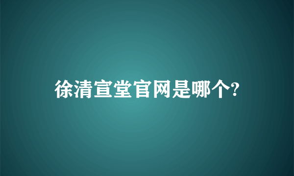 徐清宣堂官网是哪个?