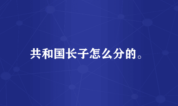 共和国长子怎么分的。