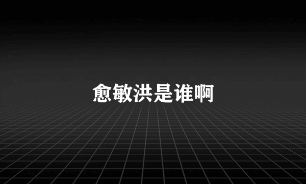 愈敏洪是谁啊