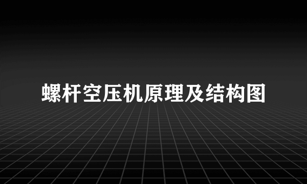 螺杆空压机原理及结构图