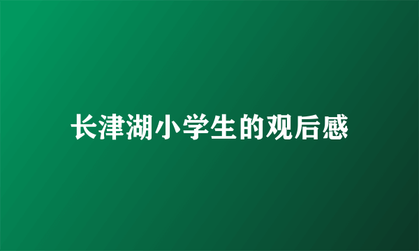长津湖小学生的观后感