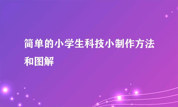 简单的小学生科技小制作方法和图解